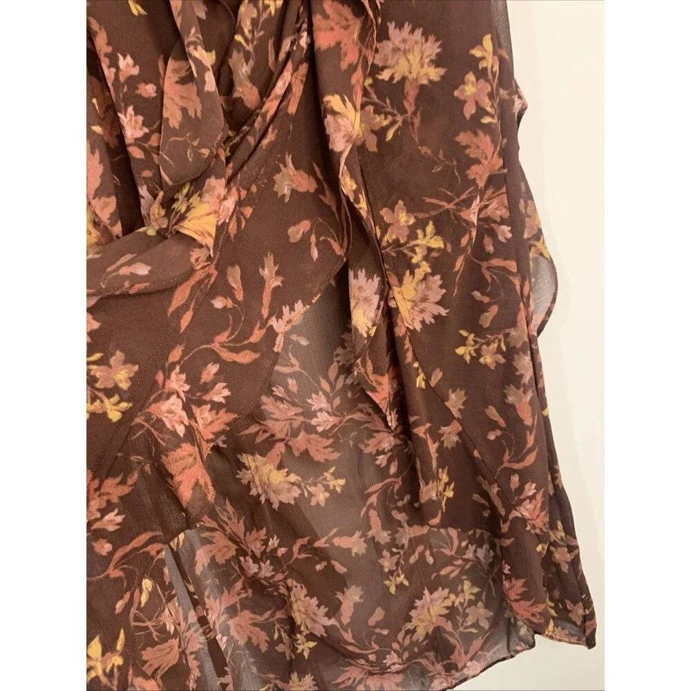 Free People Flounce Around Floral High Low Maxi Festival Whimsygoth NWOT‎